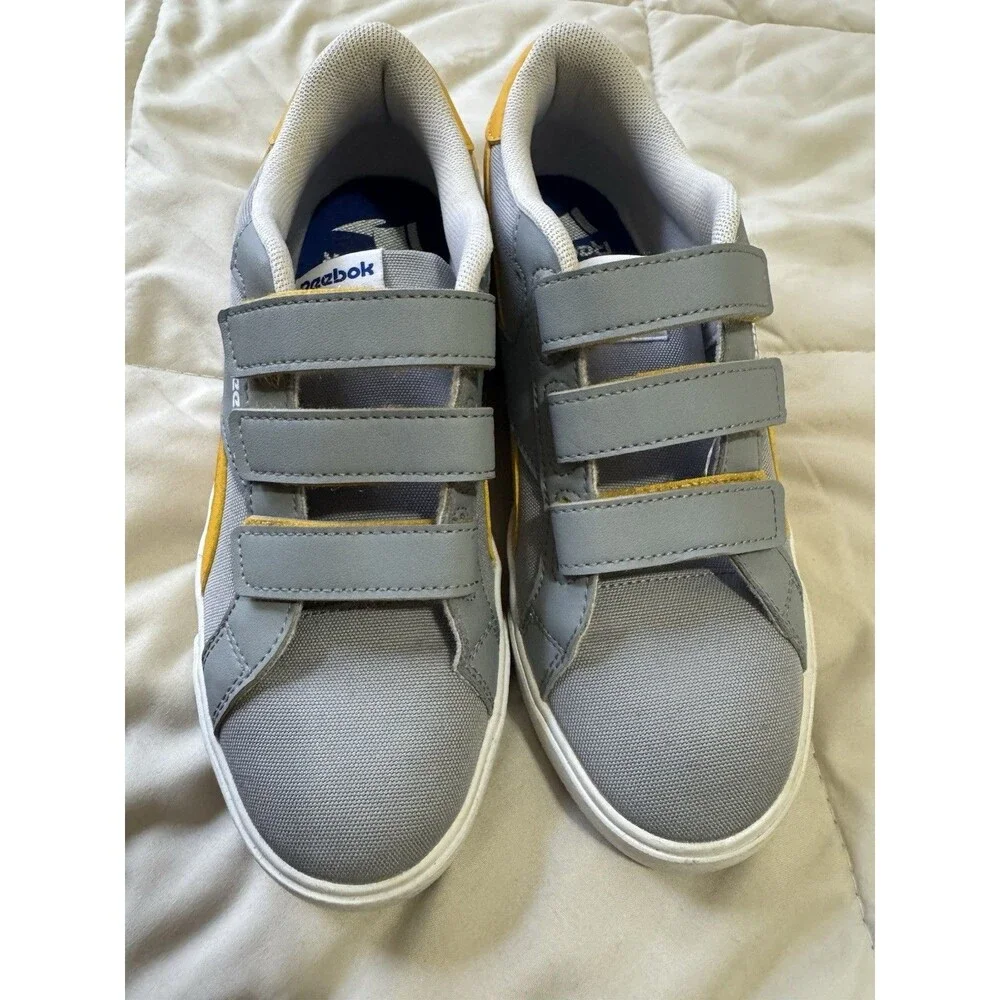 Unisex Reebok Strap Mustard/Gray/white Sneakers Size Young Men 5 - Picture 1 of 8